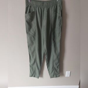 Old Navy olive green linen blend pants With Elastic Waist  Medium M